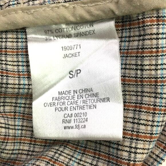 FDJ Fench Dressing Jeans Mock Collar Snap Up Roll Tab Plaid Zip Pocket Jacket S - Picture 10 of 15